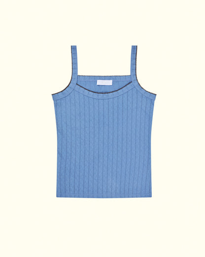 T96 Pointelle Top - Dove Blue
